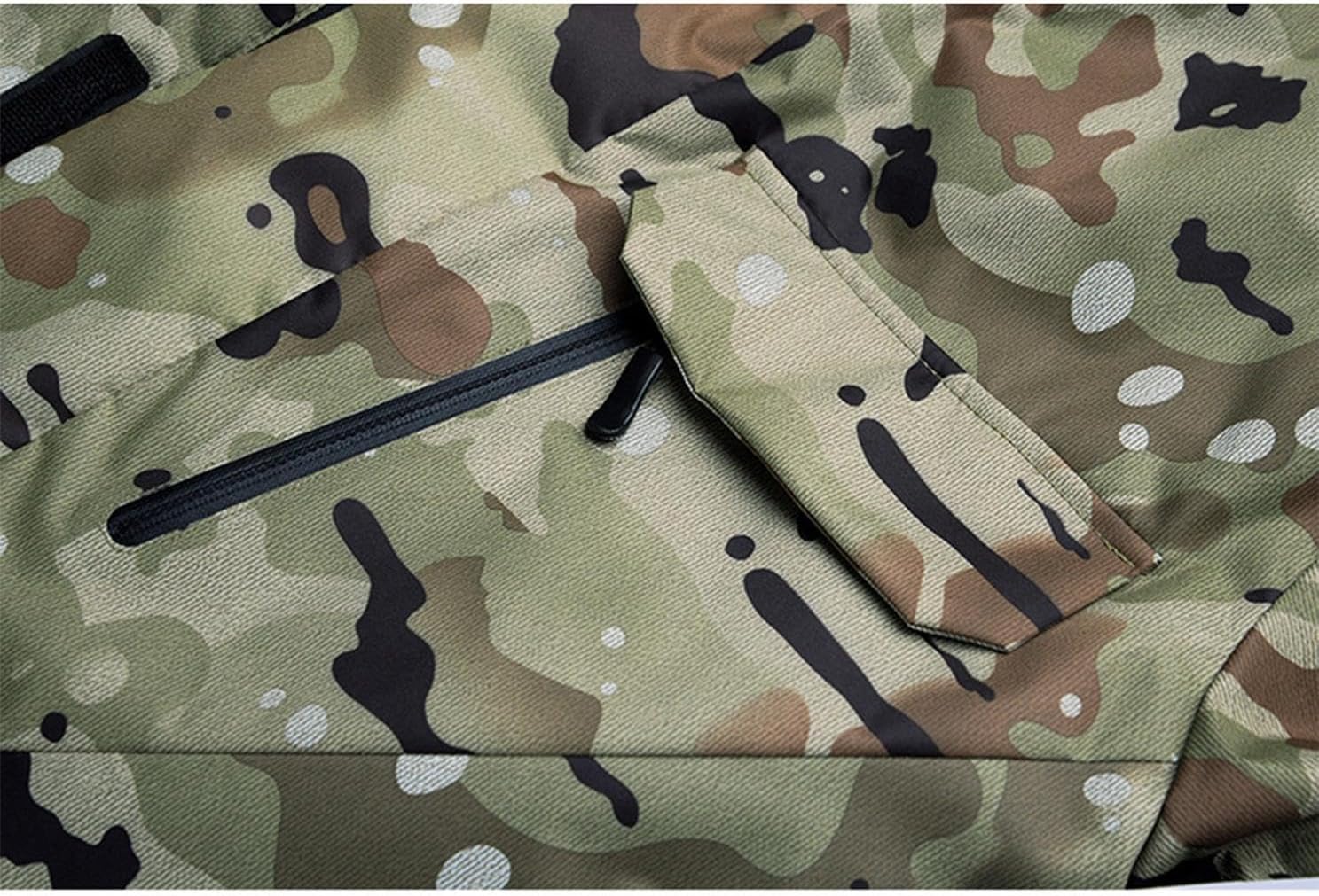 watersouprty Men 2 Piece Camouflage Ski Jacket and Baggy Pants Winter Warm Waterproof Windproof Snowboarding Coat