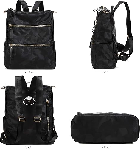 Miniatura 3 de AO ALI VICTORY Mochila de nailon para mujer, bolso de mano y bolso de hombro, bolsas universitarias antirrobo, monederos de viaje casuales