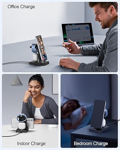 Miniatura 6 de NANAMI Cargador USB C de 30 W para dispositivos Samsung, estación de carga 3 en 1 para Samsung Galaxy Watch 76543, soporte para Galaxy S25 S24 Ultra