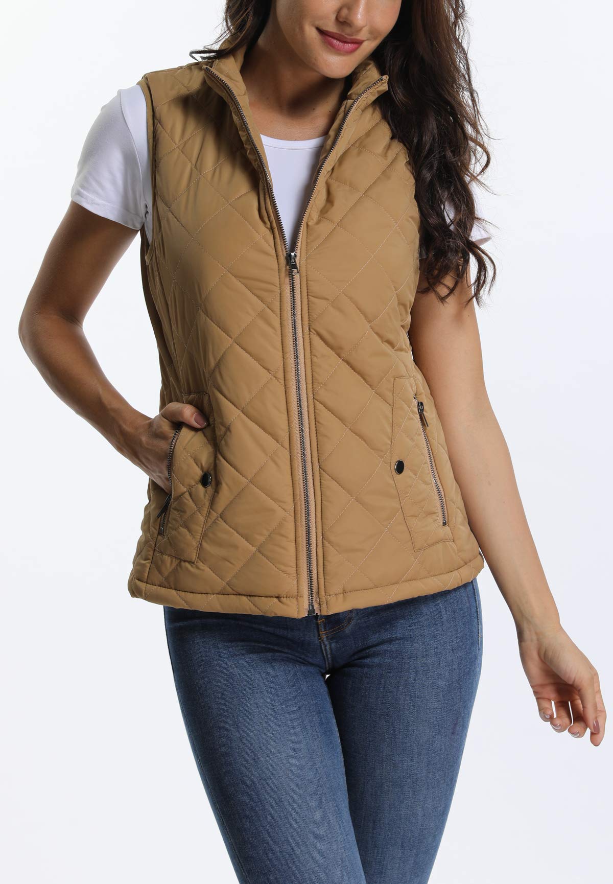 MISS MOLY Doudoune sans Manche Gilet Ultra Légère Veste Manteau Parka Blouson Zippée Hiver pour Femme