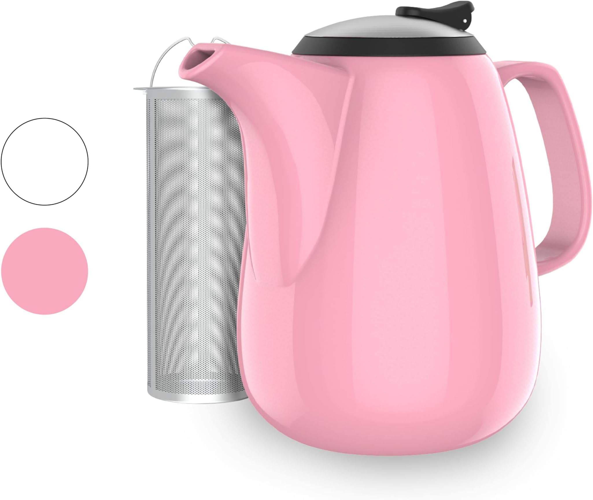 Verre Collection Premium White Teapot Large Teapot with Infuser 47