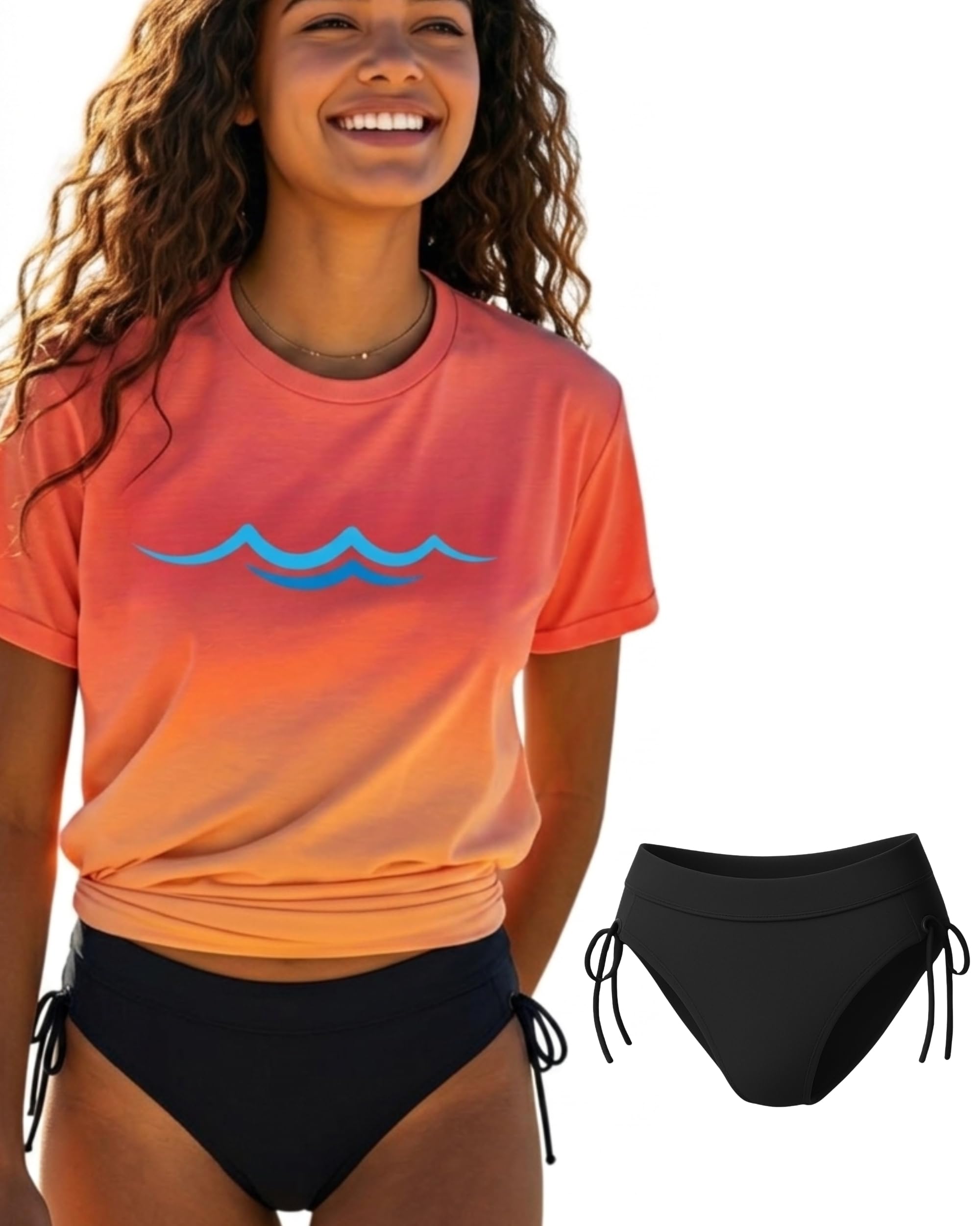 MOOPRA Costume da Bagno Mestruale Ragazza & Donna | Tecnologia AquaSecure | Slip da Bagno Mestruale Flusso Leggero-Medio | Riutilizzabile, Ecologico | Ragazze, Adolescenti 10-16 Anni & Donna | OEKO-TEX