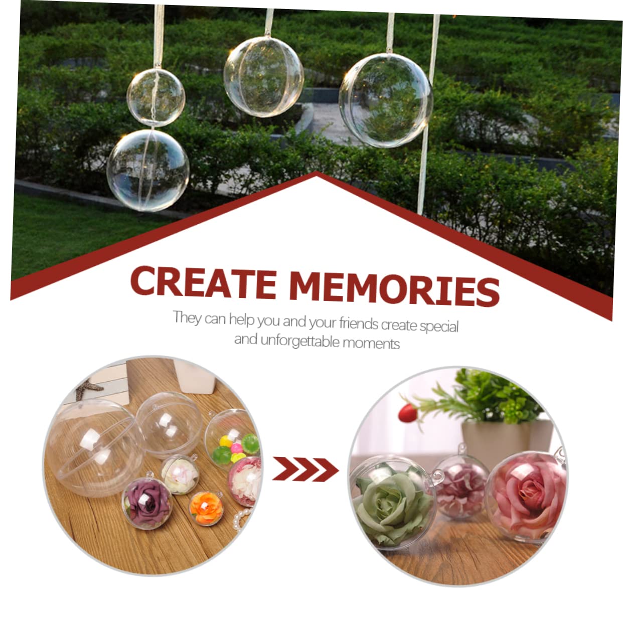 PRETYZOOM 50 Piezas Bola Hueca De Navidad Bolas De Navidad Adornos Navideños Transparentes Rellenables Globo Transparente Bola Colgante Caja De Bola Colgante De Acrílico Bolas De Adornos