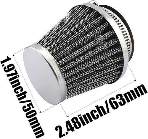 Miniatura 3 de QAZAKY 2 filtros de 1.97 pulgadas, 1.97 pulgadas, 1.97 pulgadas, 1.97 pulgadas, compatibles con 50 cc-90 cc, 110 cc, 125 cc, 140 cc, 150 cc, 200 cc,