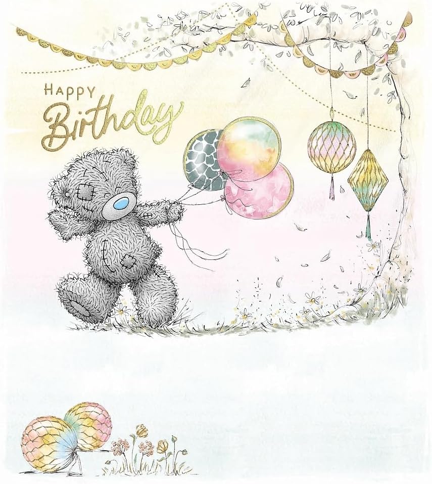 Me To You Tatty Teddy Birthday Card with Balloons Official Collection