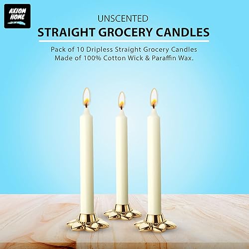 Miniatura 119 de Axiom Candles Velas altas sin goteo de 10 pulgadas sin perfume y sin humo, 9 horas de tiempo de combustión, velas cónicas para el hogar, cenas