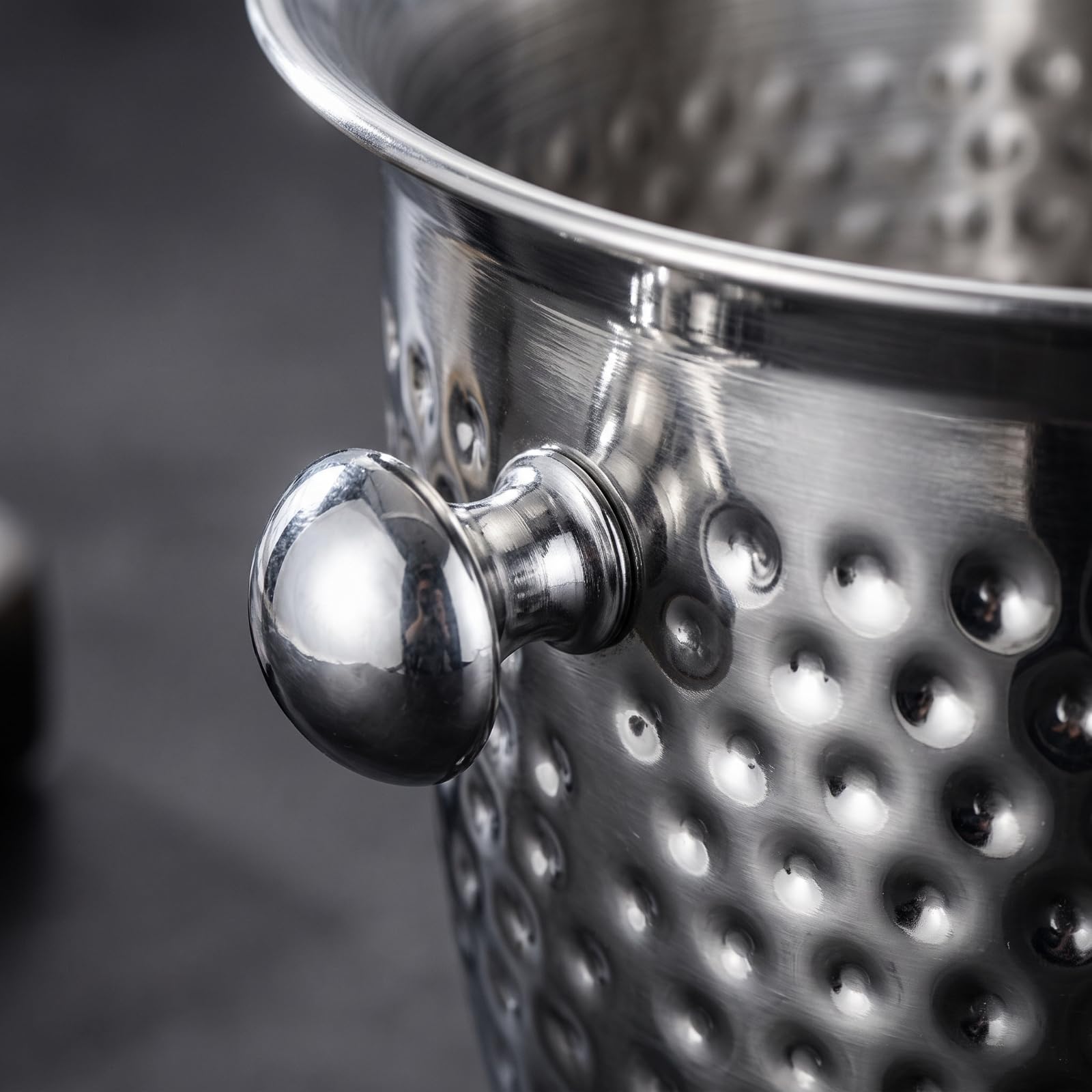Secchiello Ghiaccio Commerciale Vino Birra Champagna in Acciaio Inox con Ampio Bordo Svasato per Servizio Elegante, Piccolo, Argento, Secchiello Per Ghiaccio A Tromba, Piccolo, Argento