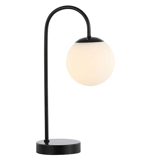 JONATHAN Y 18.25" Black Glass Globe Table Lamp Minimalist Mid-Century