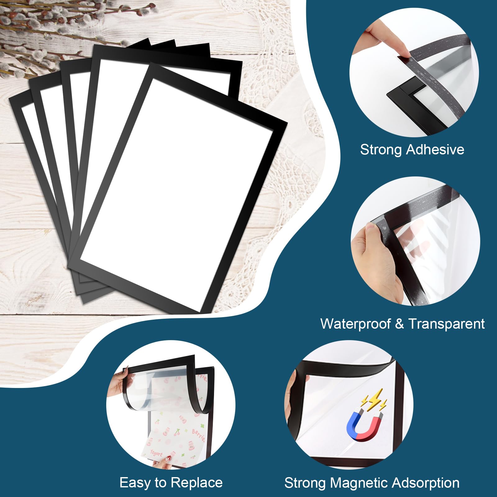 6er-Set Magnetische Diamond Painting Rahmen 30x40 Cm – Selbstklebend & Wandfreundlich Für 5D-Diamantbilder