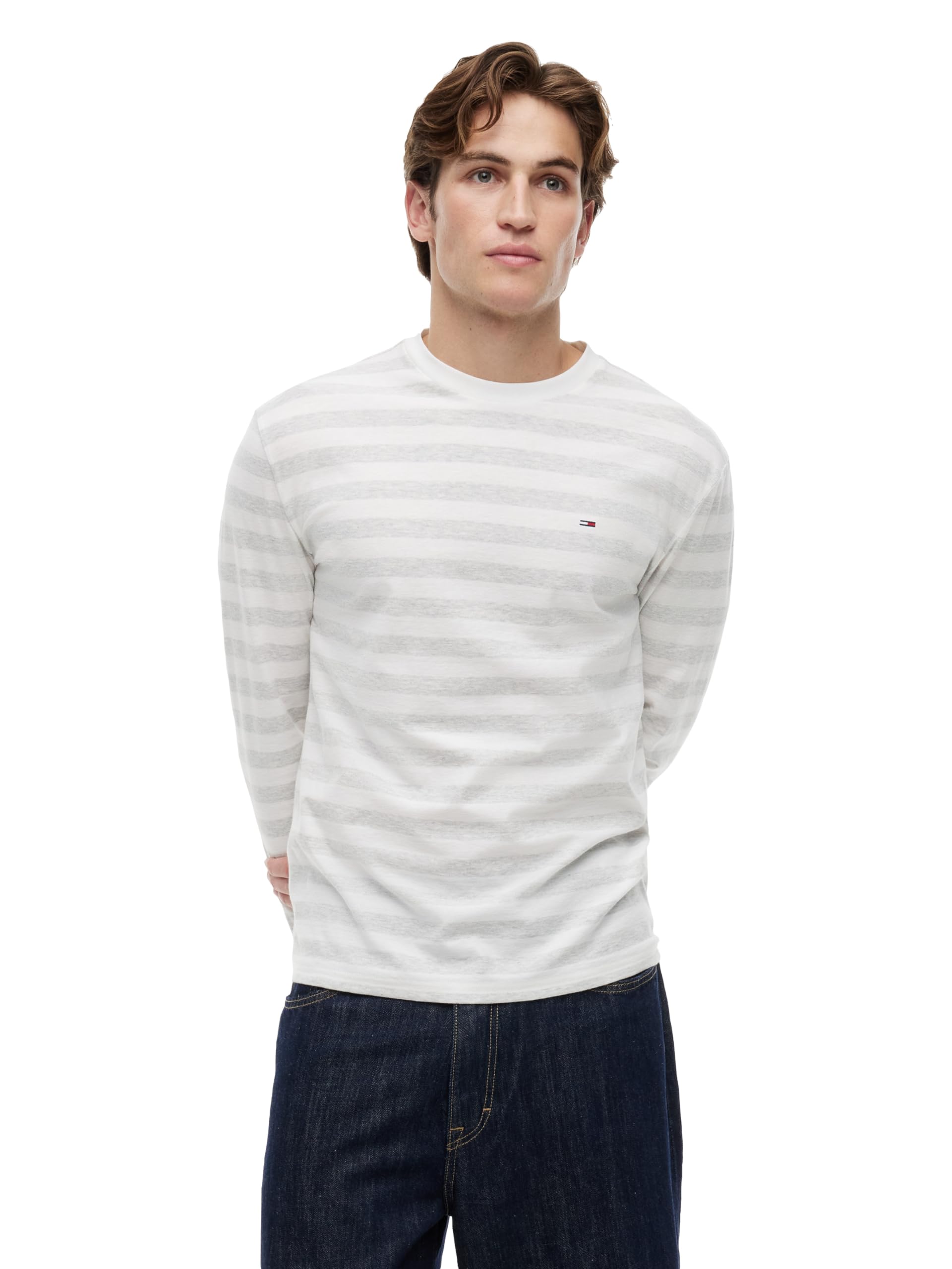 Tommy Jeans Men's Long Sleeve Cotton Graphic T-Shirts
