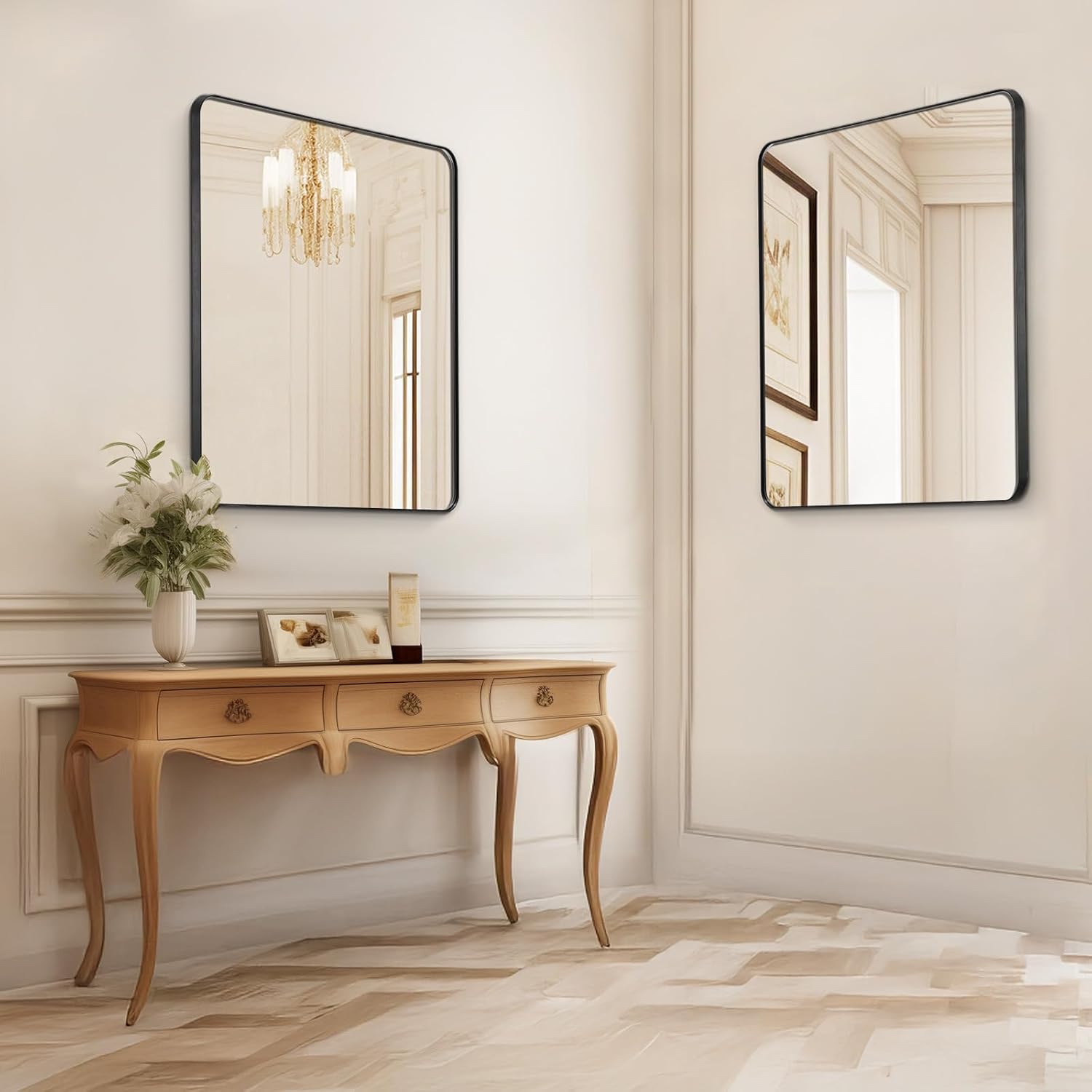 VEVOR Bathroom Vanity Mirror, 36" x 36" Bathroom Mirror for Over Sink, Aluminium Alloy Frame, Shatter-Proof, Scratch-Resistant, Vanity Mirror Wall Mounted Horizontally or Vertically