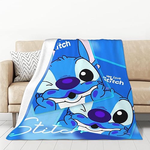 Bonita manta de franela de dibujos animados súper suave Kawaii para todas las estaciones, para dormitorio, sala de estar, sofá y oficina, 60 x 50