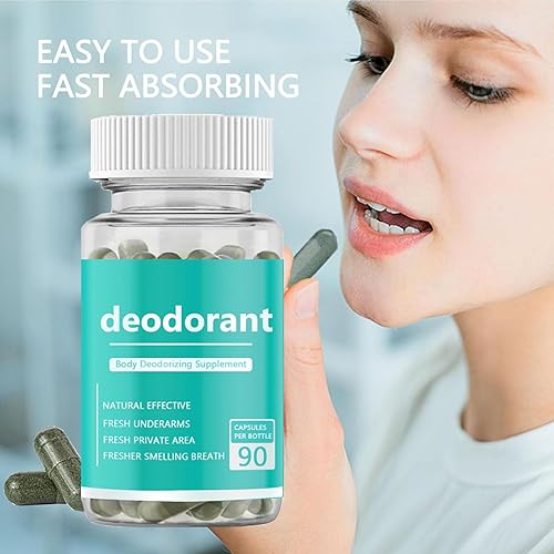 Miniatura 4 de Suplemento desodorizante corporal, desodorante interno cápsulas de clorofila para hombres y mujeres, suplemento desodorizante de cuerpo completo,