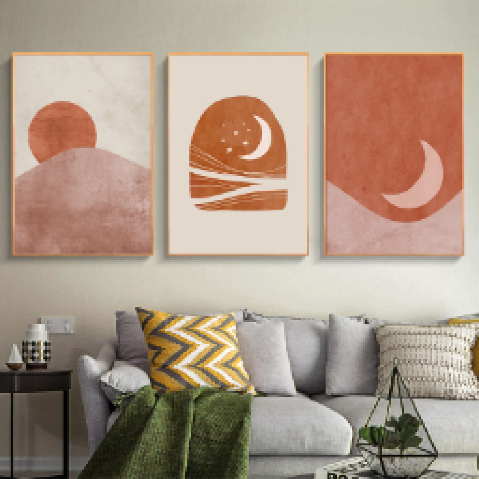 Scène boho impression sur toile abstrait art mural haut de gamme - 8