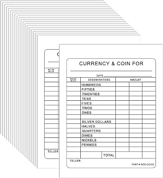 2000 Pcs Currency and Coin Record Forms 5.5 x 4.25 Inch Deposit Slips Paper Currency & Coin Counting Record Sheets Bank Forms for Fundraiser Church or Christian College Universities