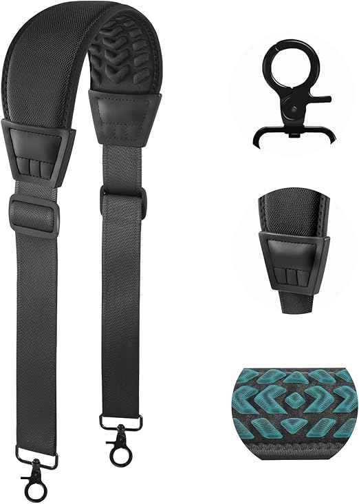 67" Thicken Shoulder Strap, 3D Air Cushion Ultra Comfortable Bag Strap with Double Adjustable Buckles and Large Metal Hooks, Ideal for Laptop Bag/Duffle/Messenger/Tool Bag/Crossbody Bag