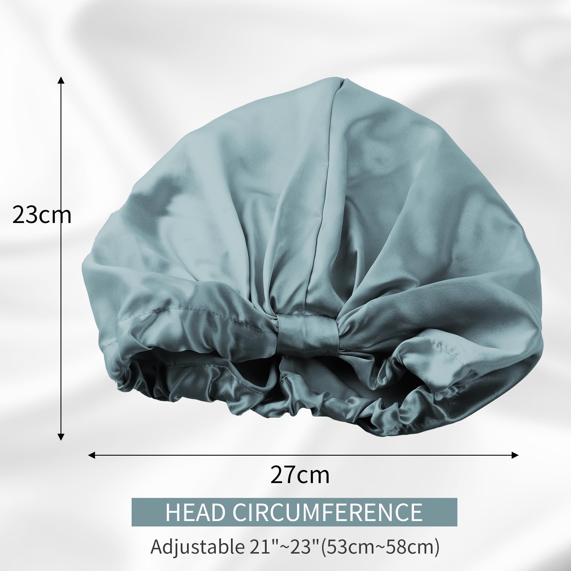 Bonnet De Nuit En Soie De Mûrier 100% - Double Couche, Réglable - Pour Cheveux Bouclés, Frisés Ou Longs - Violet Et Jaune - 7