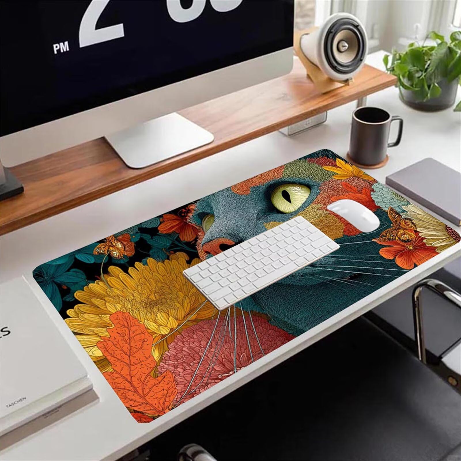 Gamingowa podkładka pod mysz 1200 x 600 x 3 mm, XXL, wodoszczelna, odporna na ścieranie, z przyszytymi krawędziami, kolorowa podkładka na biurko, poprawia prędkość i precyzję, do laptopa, komputera