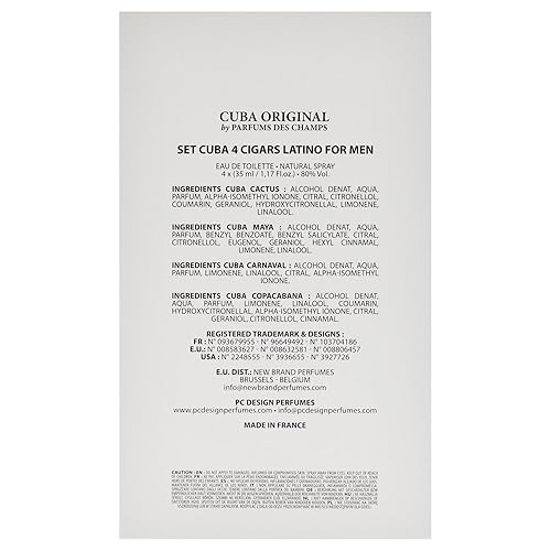Miniatura 7 de Cuba Colección Latina de Champs For Men. Set de regalo de 4 piezas (contiene Eau De Toilette en espray 1.17 oz / 1.2 fl oz de Carnaval, Cactus, Maya