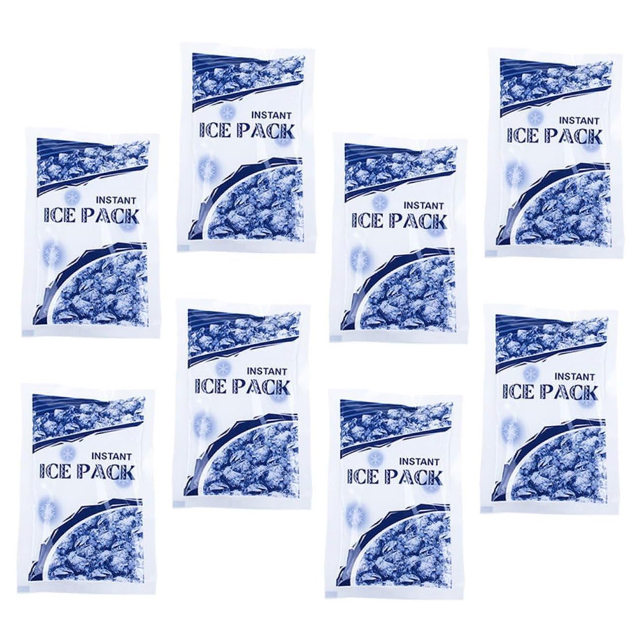 Baluue Instant Ice Packung Einweg Eisbeutel 8 Stück mit Sofortiger Kühlung Leichte Eisbeutel aus Eiskristallen für Verletzungen an Oberschenkeln und Hüfte im Outdoor und Indoor Bereich
