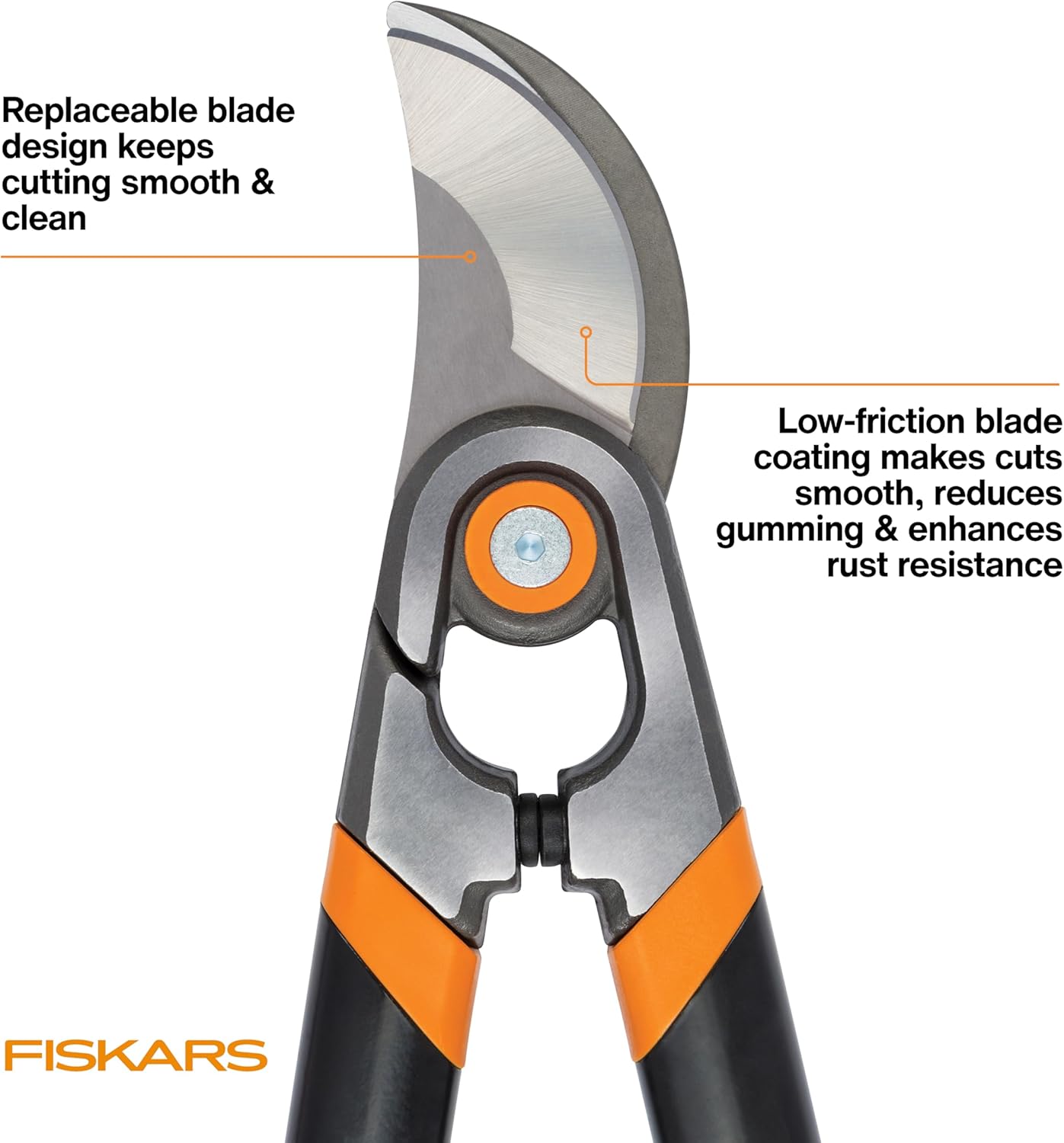 Fiskars Forged Lopper, Heavy-Duty Branch Cutter Gardening Tool with Replaceable Blade, 30", Black/Orange - Image 3