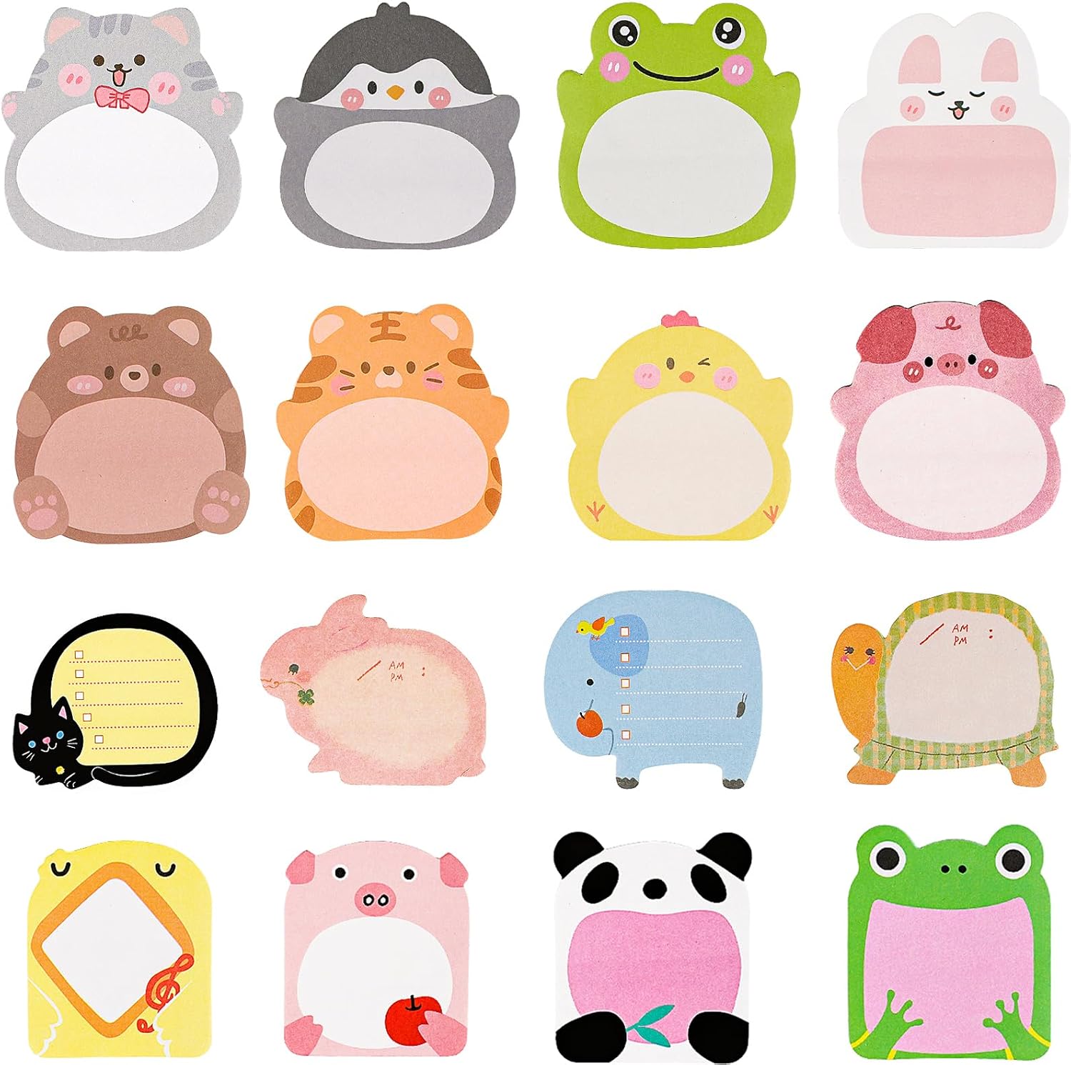 DIYASY 48 Pads Cute Animal Sticky Notes, Self Adhesive Cartoon Sticky Notes
