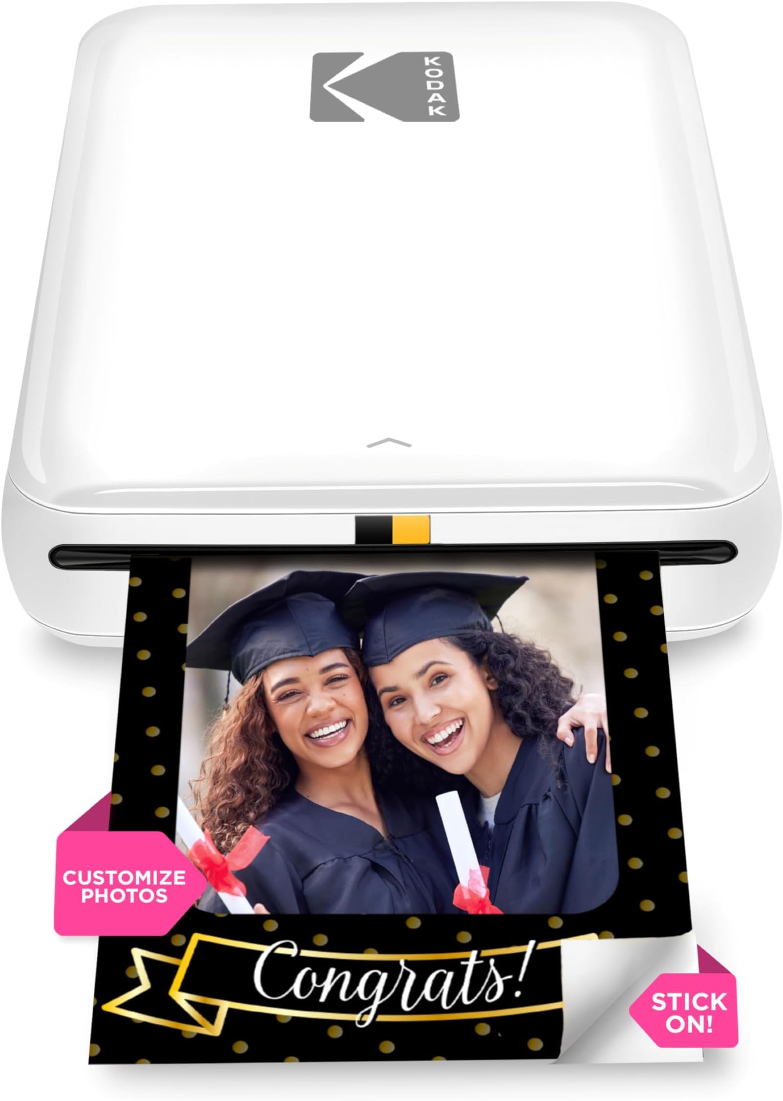 Step Instant Smartphone Photo Printer - Portable Mini Color Wireless Mobile Printer - Zink 2x3 Inch Sticky-Back Photos - Bluetooth Compatible with iOS & Android Devices - Fun Editing App - White