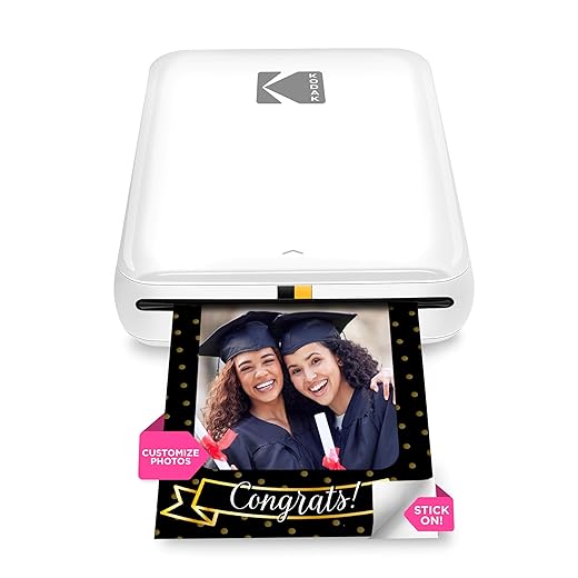 KODAK Step Wireless Mobile Photo Mini Printer (White) Compatible w/ iOS & Android, NFC & Bluetooth Devices