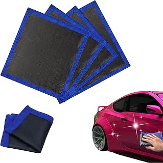 Car Magic Clay Towel | Drying Cleaning Decontamination Towel | Microfiber Towels Home Cleaning for Cars | Adhesive Bar Towel | Clay Bar Alternative for Car Detailing (4pc)