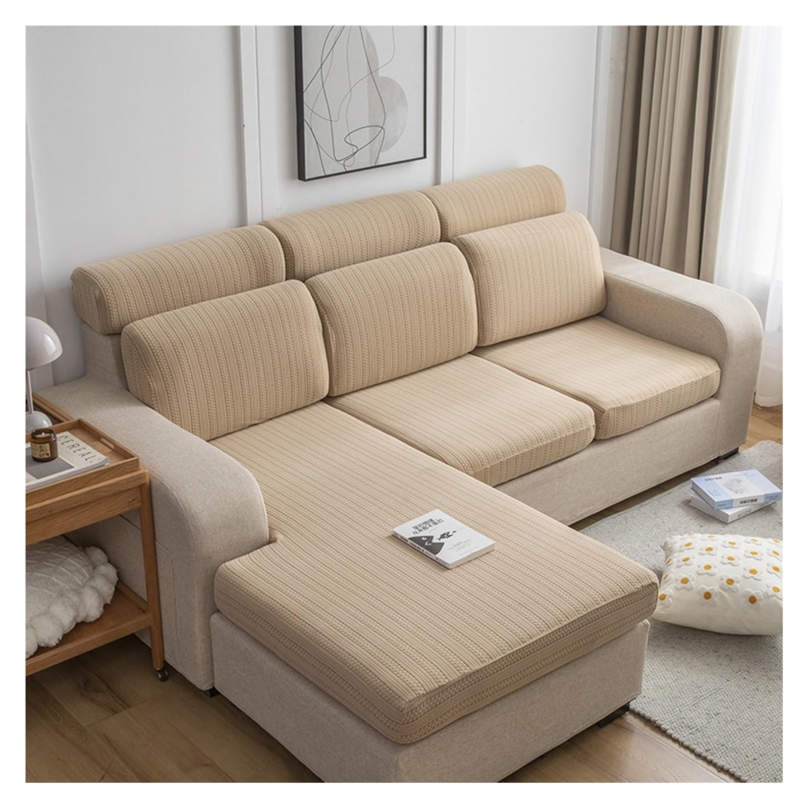 Housse de coussin antidérapante en velours lavable pour dossier de canapé