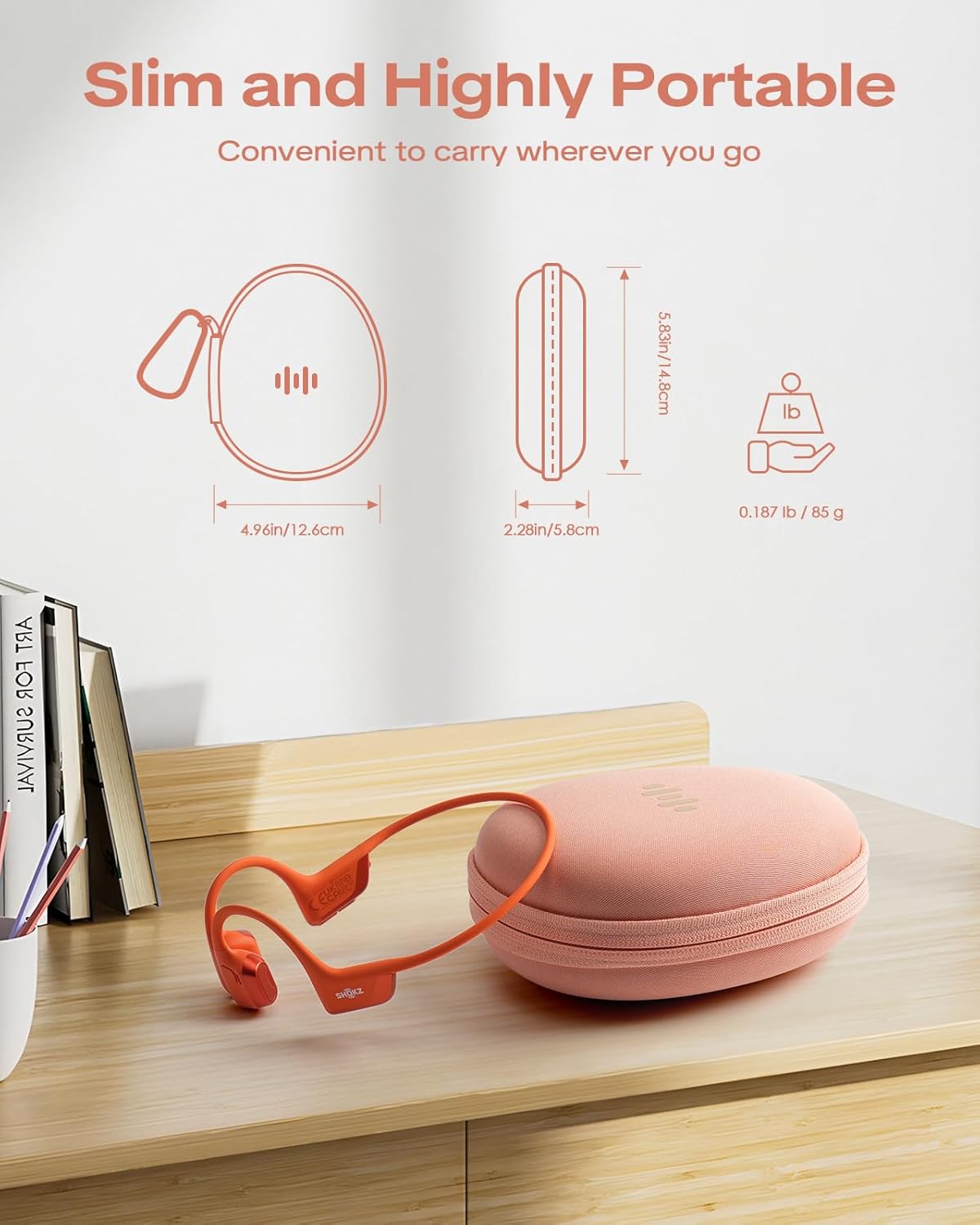 Headphone Case for Shokz OpenRun Pro 2/OpenRun/OpenSwim Pro/OpenMove Bone Conduction Headphones, Portable Hard Travel Carrying Case for PSIER/SUNGDOGIN/CXK Open-Ear Wireless Sport Headphones - Image 6