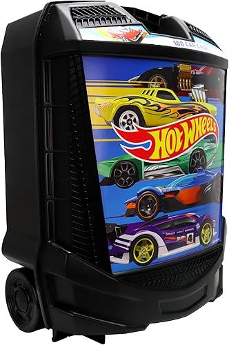 Vista 3 de Hot Wheels - Caja de almacenamiento con ruedas con mango retráctil, para 100 automóviles, modelo: 20135