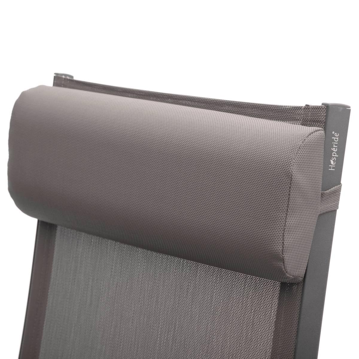 HESPERIDE - Silla reclinable de jardín Decima - Avellana/Pralín - Aluminio - Mobiliario de Exterior para terraza, balcón y Patio.