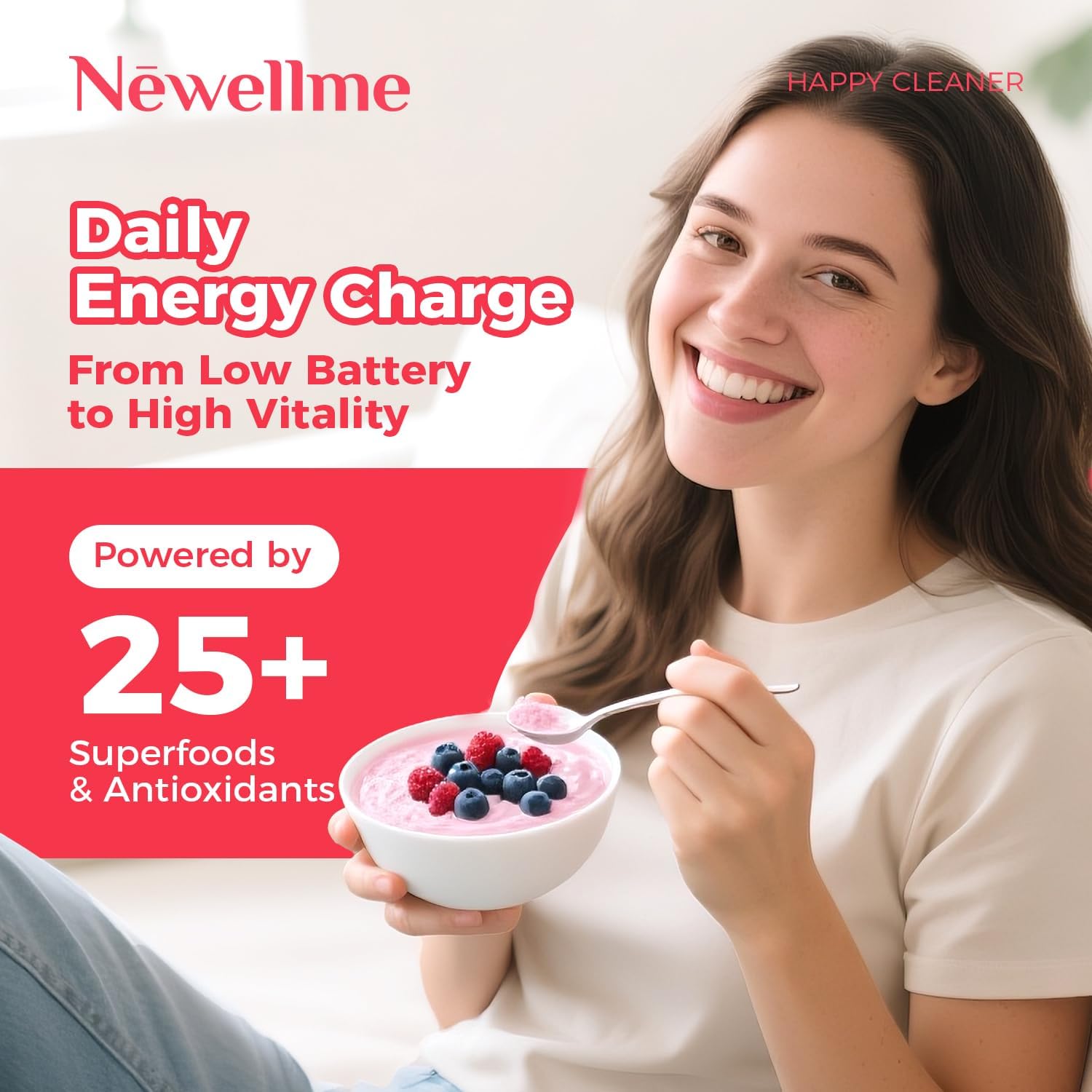 NEWELLME Happy Cleaner Digestive Supplement Powder, Gut Health Drink Mix with Probiotics, Digestive Enzymes & Fiber, Supports Digestion and Bloating, Watermelon Flavor, 28 Sachets (2 Boxes) - Image 5