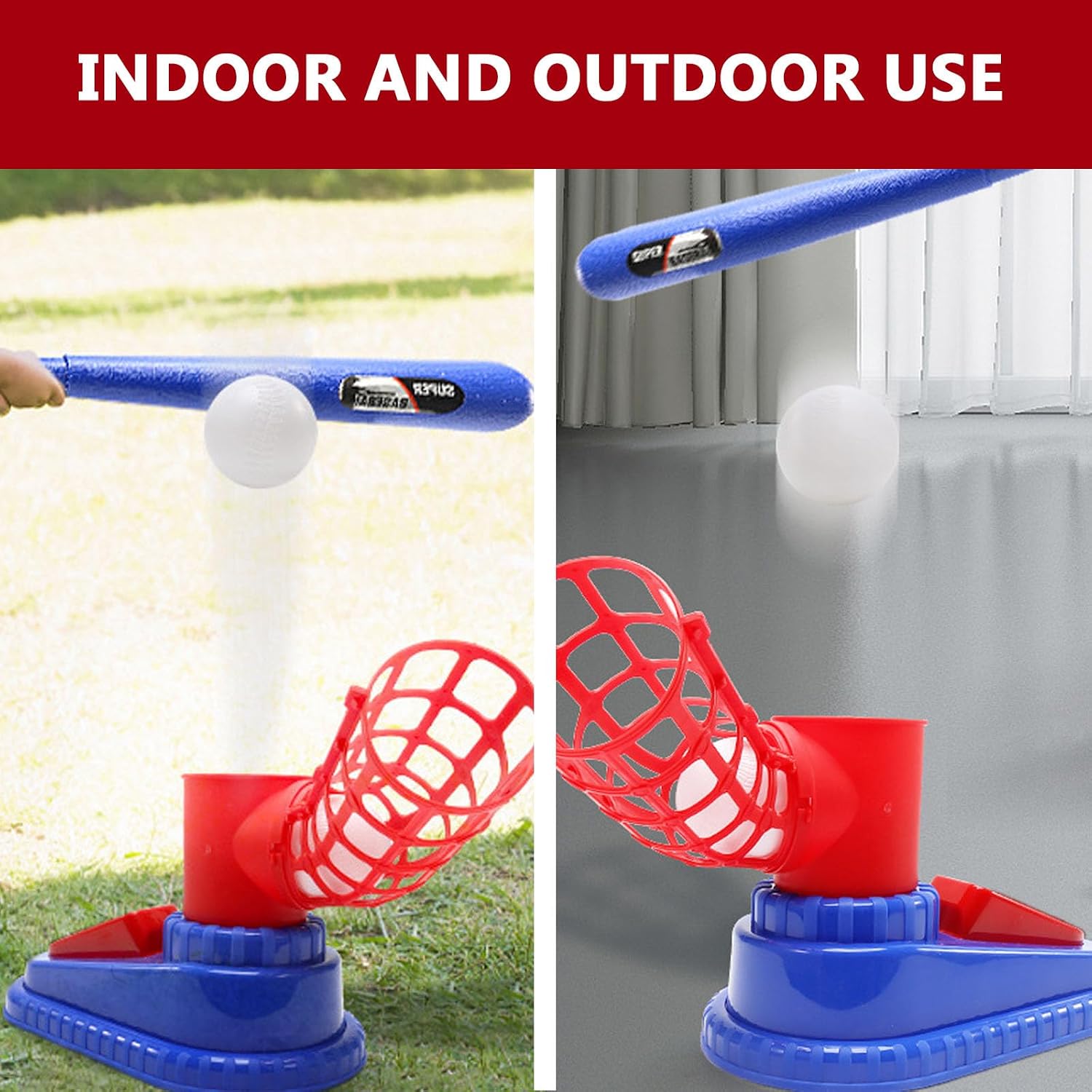 Treadle Type Ball Pitching Machine Baseball Training Equipment Baseball Launcher Training Sports Pitching Machine Pitcher Outdoor Baseball Throwing Machine with 6pcs Baseballs