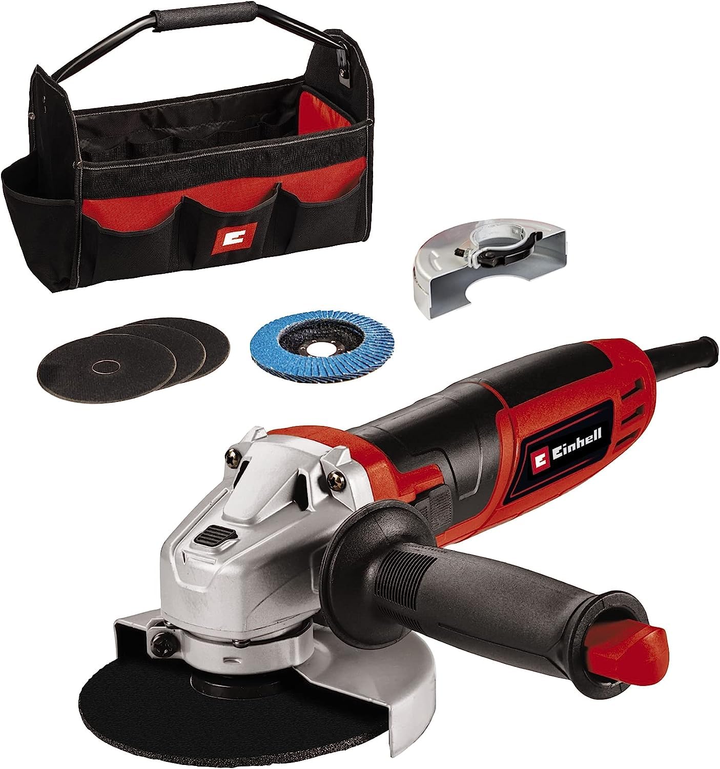 Amoladora 850 W con bolsa portaherramientas y mango adicional ajustable TC-AG Einhell