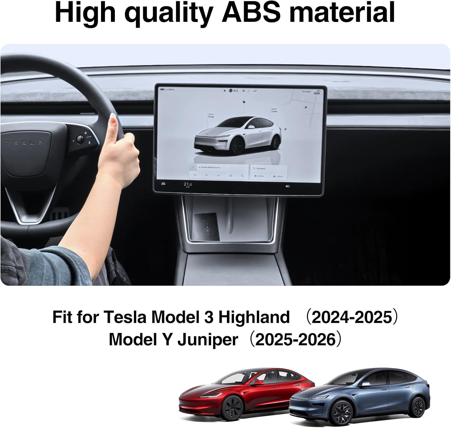 Screen Swivel Mount for Tesla Model Y Juniper(2025-2026) & Model 3 Highland(2024-2025) - Left/Right 30° Up/Down 15° Rotating Bracket, 4-Way Adjustable Screen Mount for Tesla Center Display