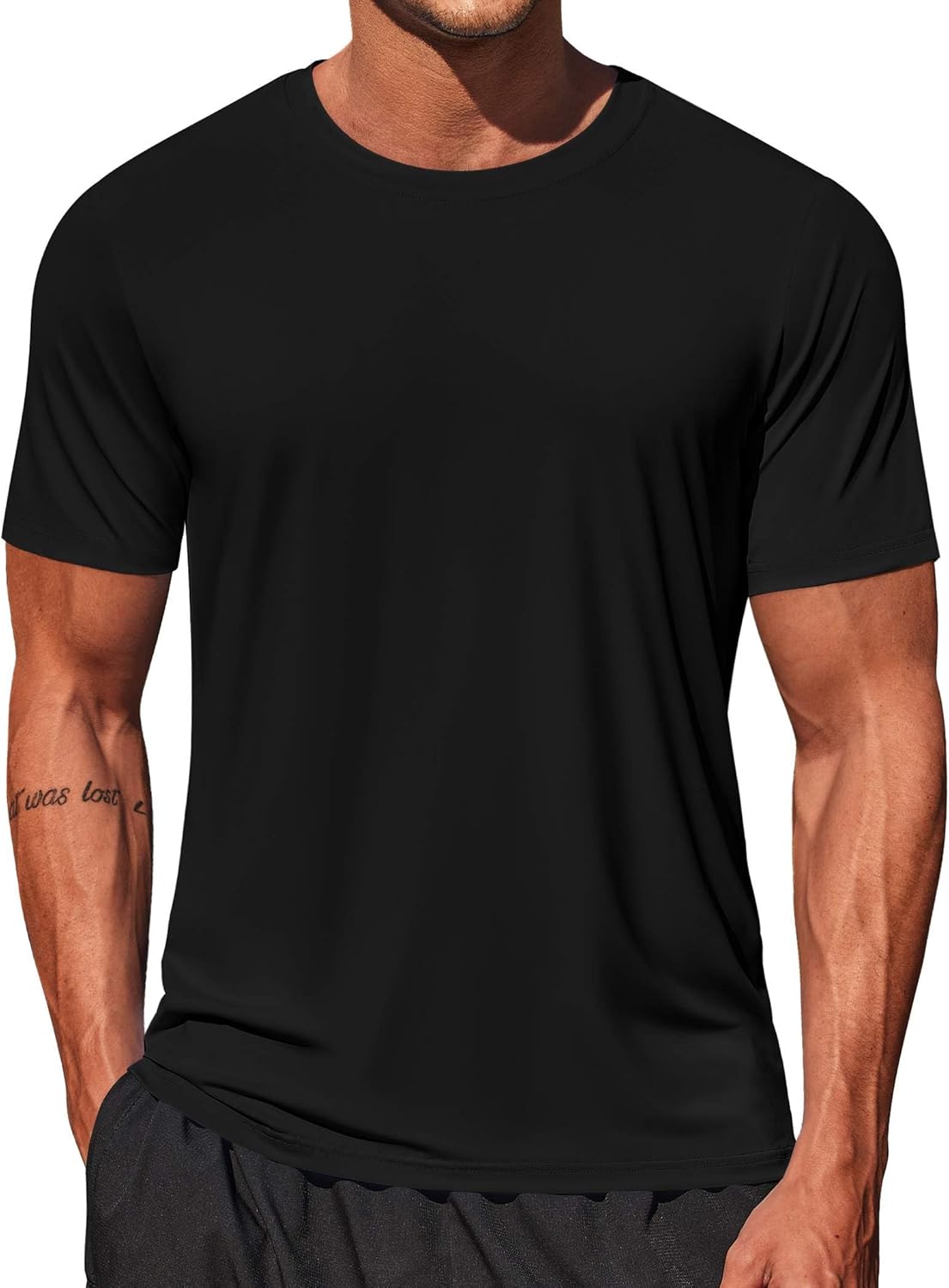 COOFANDY Men's Swim Shirt Short Sleeve UPF 50+ Sun Shirt Rash Guard T-Shirts Quick Dry Beach Shirts Breathable