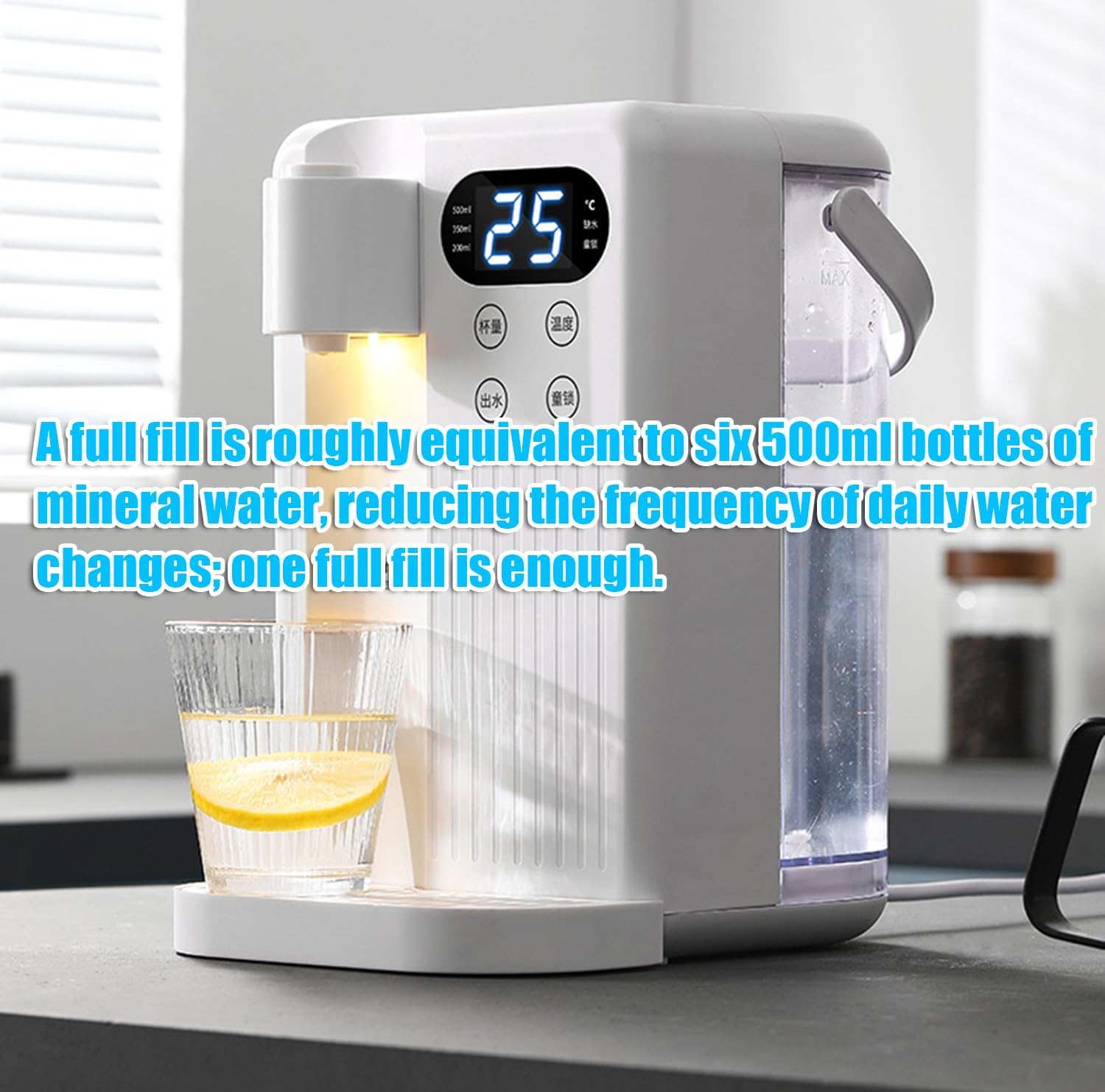 B,3L Instant Hot Water Dispenser, Rapid Heating Countertop Water Purifier with Smart Touch Control, for Home or Office