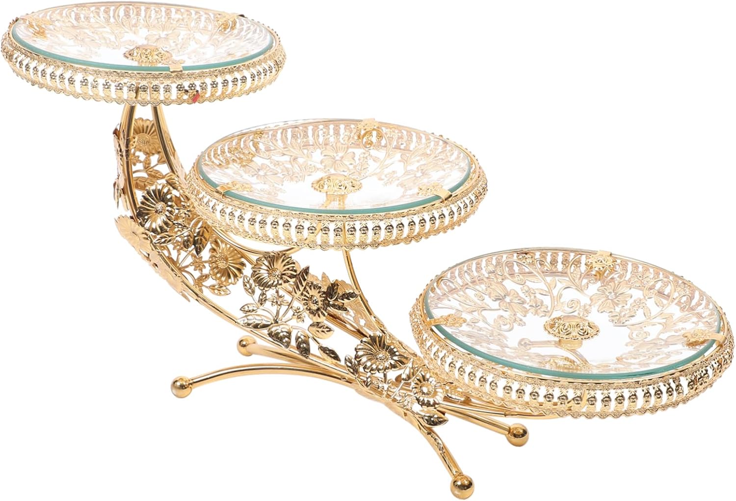 Homoyoyo 1Pc Elegant Crystal Glass Snack Plate Chic Fruit Candy Cake Tray for Stylish Dessert Display Kitchen