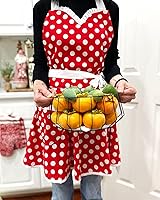 Vista 7 de Wrapables Delantal de anfitriona coqueta ajustable, lunares rojos