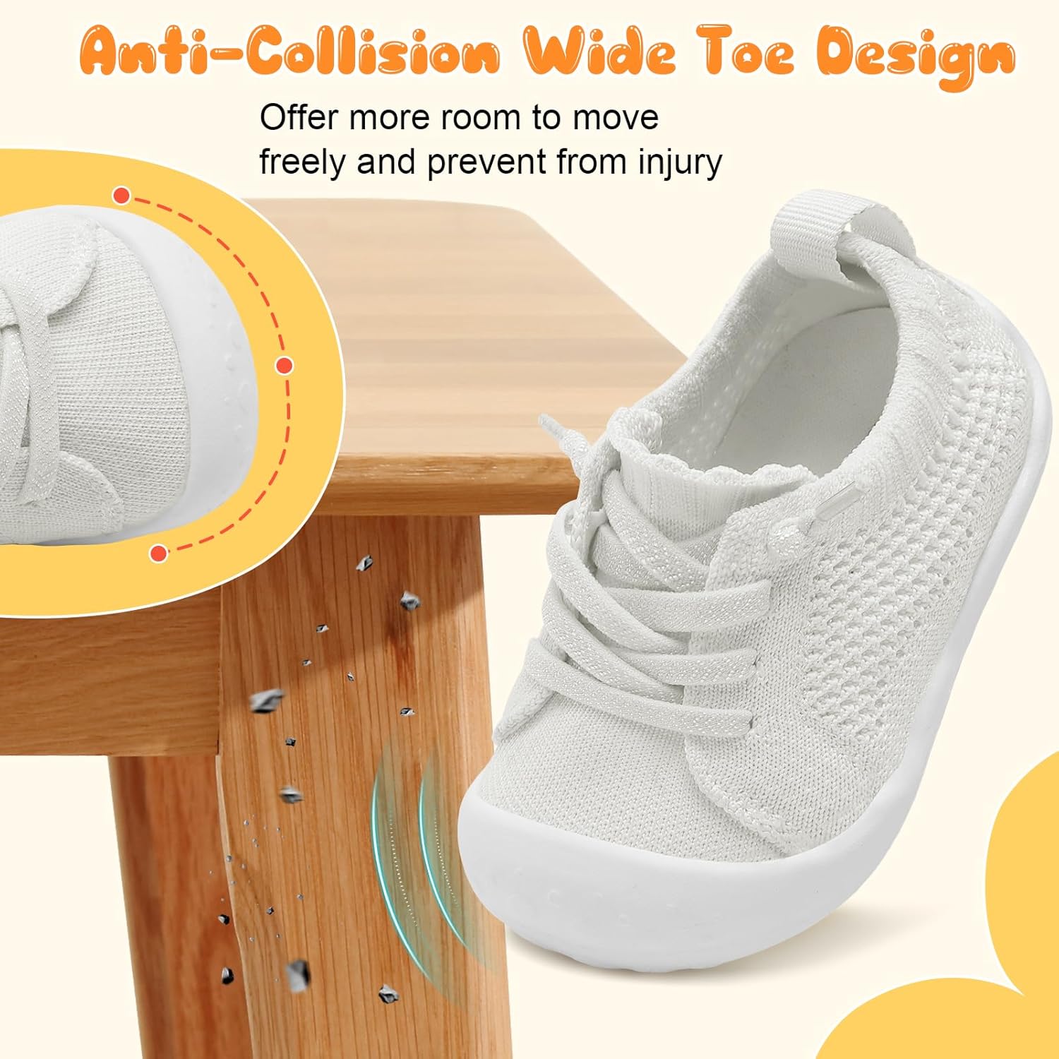 JIASUQI Baby Shoes for Toddler Boys Girls Sneakers Slip on Walking Shoes for Babies - Image 3