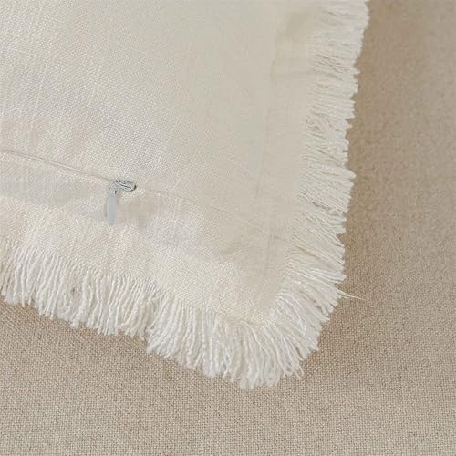 Miniatura 4 de ATLINIA Funda de almohada decorativa de 12 x 20 pulgadas, funda de almohada lumbar de lino, funda de cojín decorativa de estilo rústico bohemio con