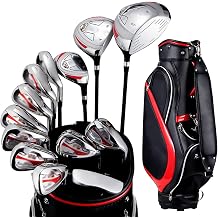 Men's Golf Set, Golf Club Set, Golf Standard Bag and Golf Club Beginner Complete Set, Stainless Steel Shaft, 13 Piece