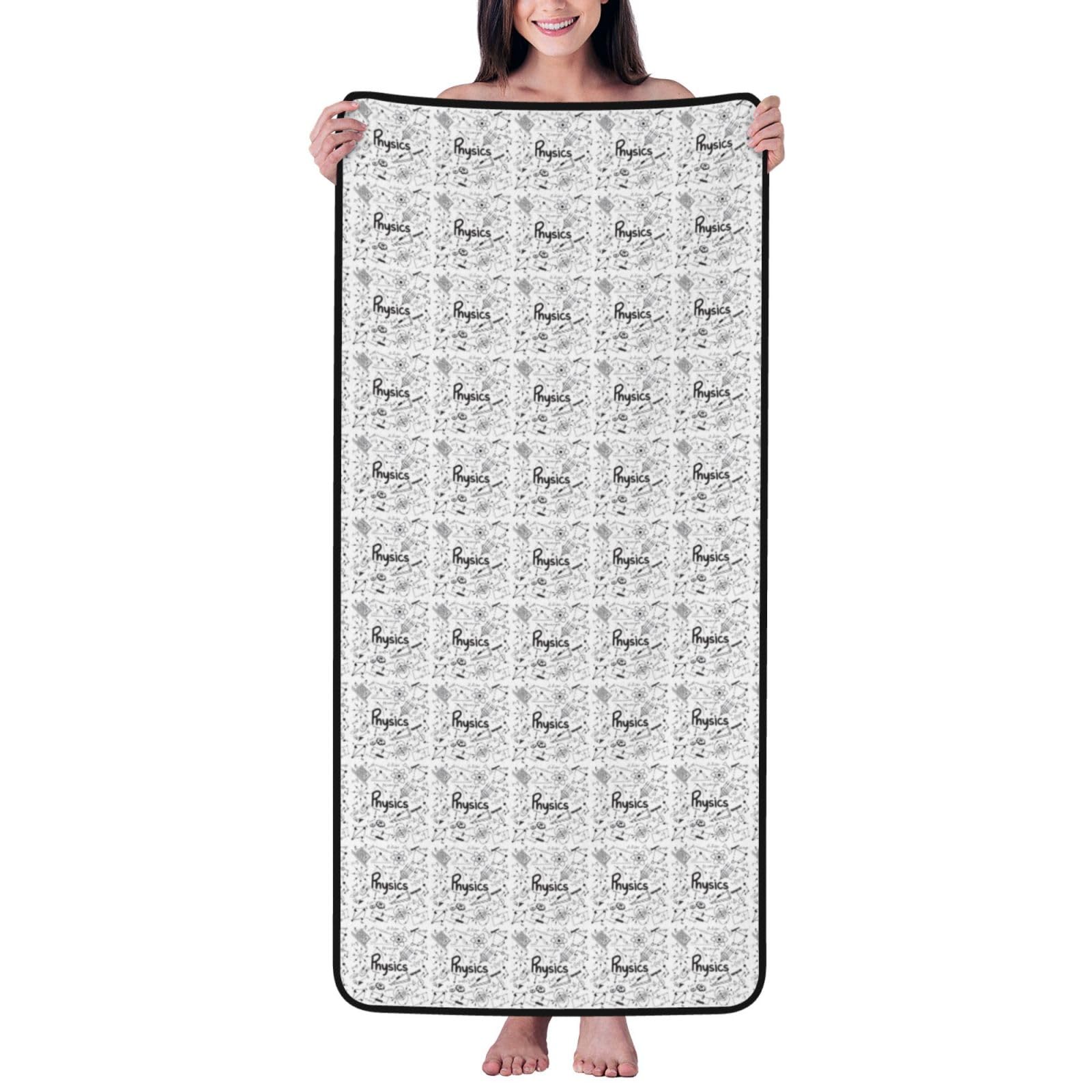 JBJGKHLP Physics Print Print Women Men Couples Coral Velvet Bath Towel Ultra-Soft For Home Bathroom Travel