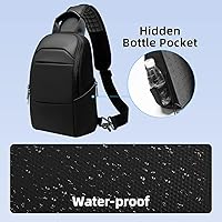 Zaino Monospalla Uomo Impermeabile - Borsa Tracolla Per Ciclismo E Viaggi | Nero