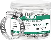 Vista 19 de Juego de 24 abrazaderas de manguera de acero inoxidable ajustables de 1/2"– 3/4" (13-19mm) con engranaje sinfín, abrazaderas de manguera de metal