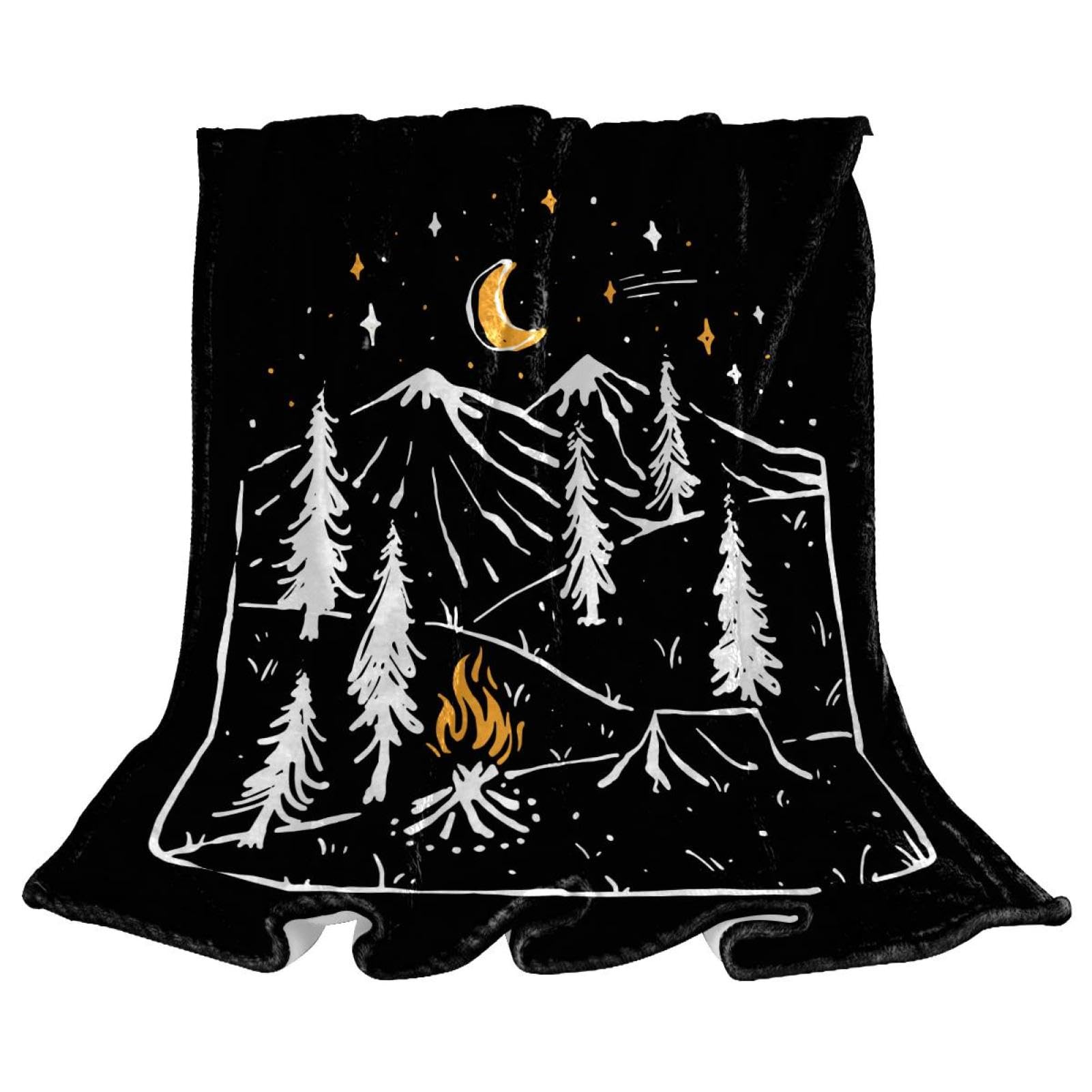 Couverture polaire lune de feu de camp contre le frisson du soir