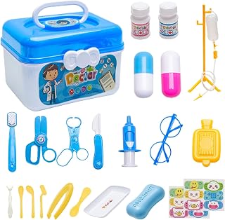 Slitstarkt Doctor Kit for Kid - 23 st Deluxe låtsaslek | Doktorsatsleksak med stetoskop - Doktorrollspelsdräkt, Doktorlekset för små pojkar, flickor 3+