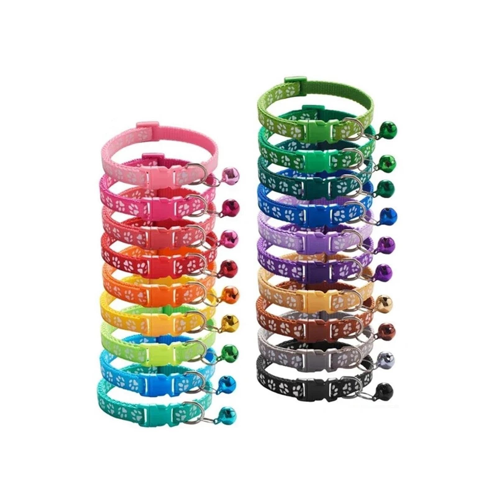 Haustierhalsband mit Glöckchen, Bunte verstellbare Halskette, Katze